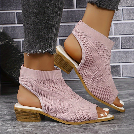 Veronica | Knit Peep Toe