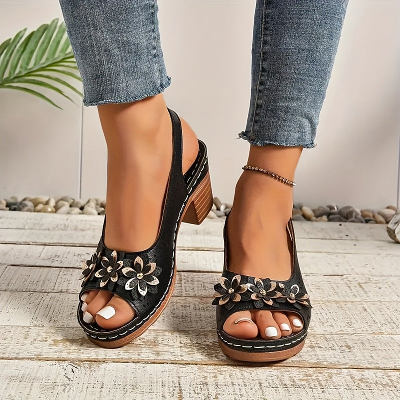 Melina | Applique Block Slingback