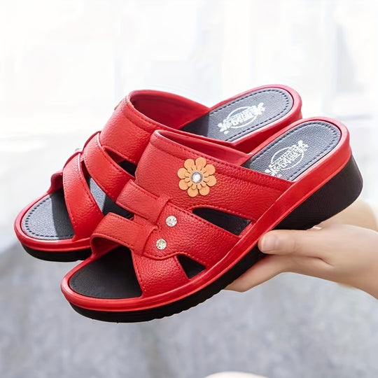 Mila | Floral Wedge Slide