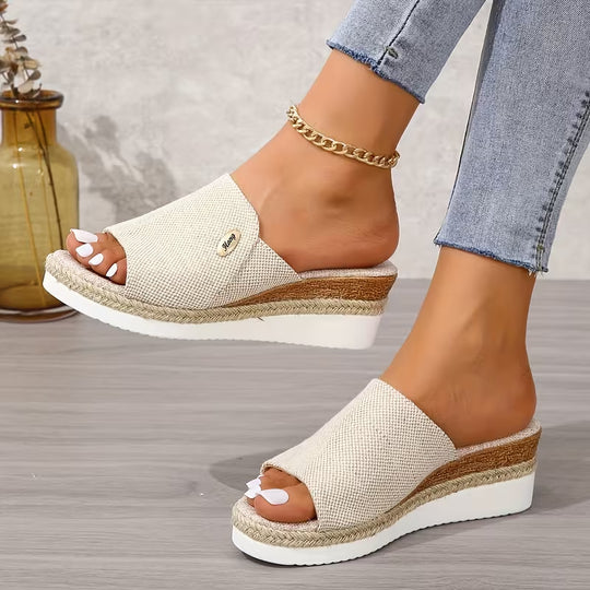 Mirelba | Linen Platform Slide