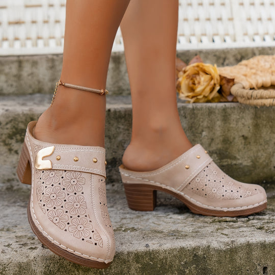 Pia | Perforated Leather Mule