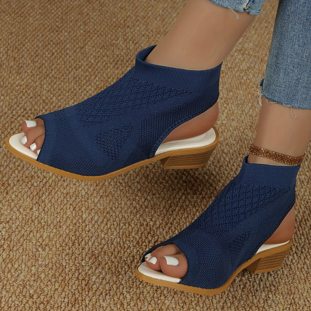 Veronica | Knit Peep Toe