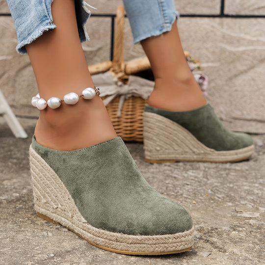 Lina | Espadrille Wedge Mule