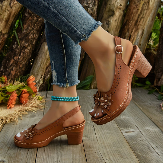 Melina | Applique Block Slingback