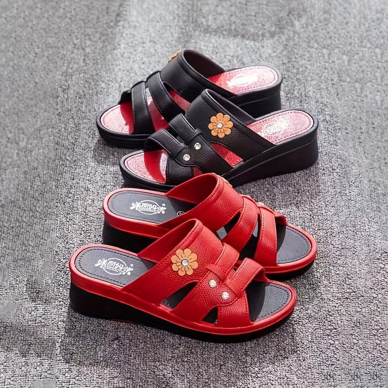 Mila | Floral Wedge Slide