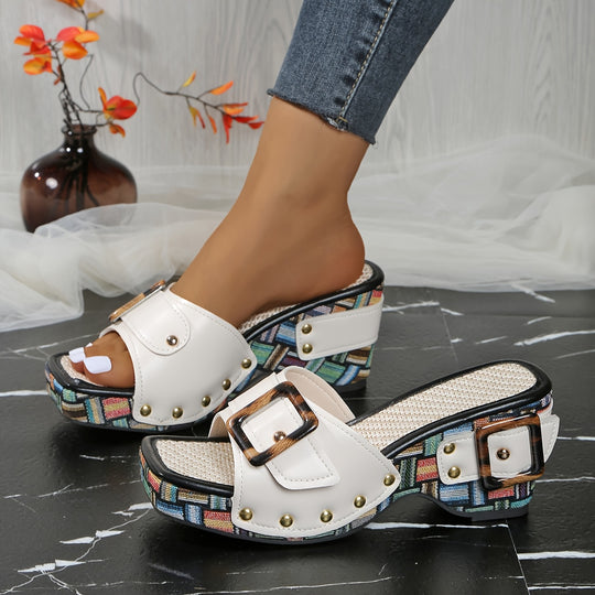 Lorenza | Woven Wedge Mule