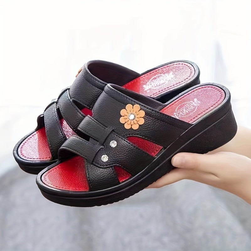 Mila | Floral Wedge Slide