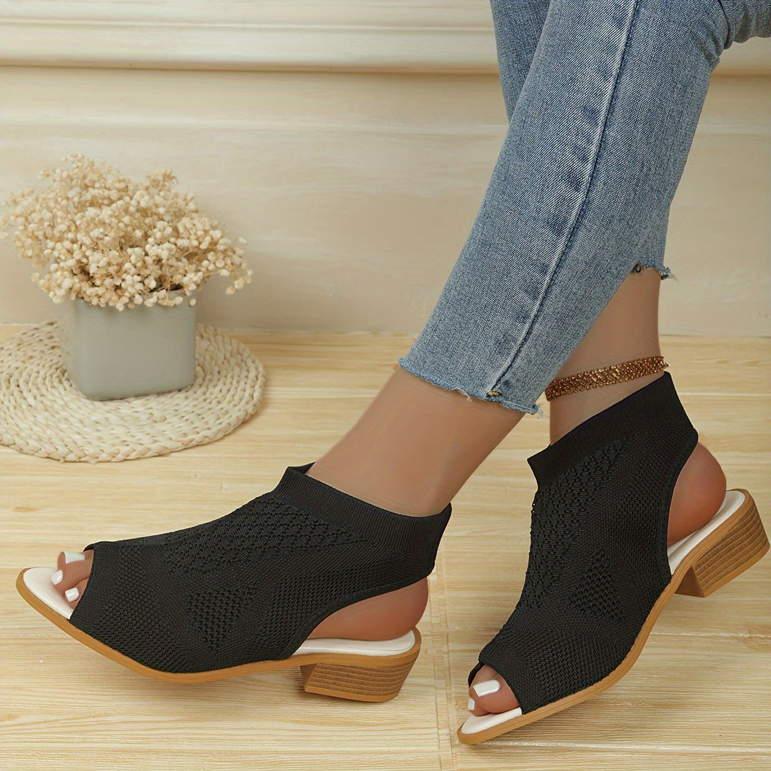 Veronica | Knit Peep Toe