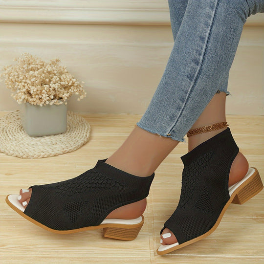 Veronica | Knit Peep Toe