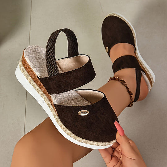 Leda | Wide Strap Wedge