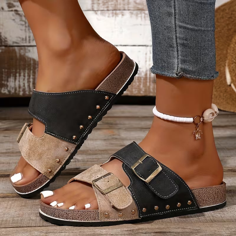 Corinna | Double Buckle Comfort Slide