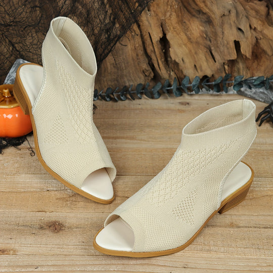 Veronica | Knit Peep Toe