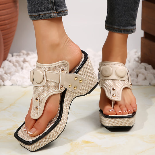 Sara | Woven Platform Wedge