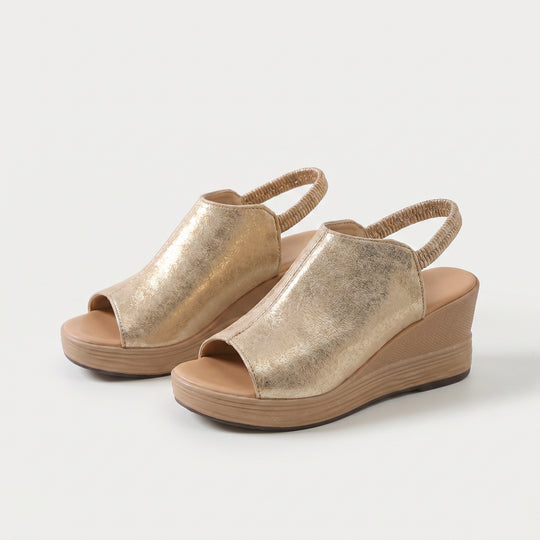 Amelia | Elastic Slingback Wedge