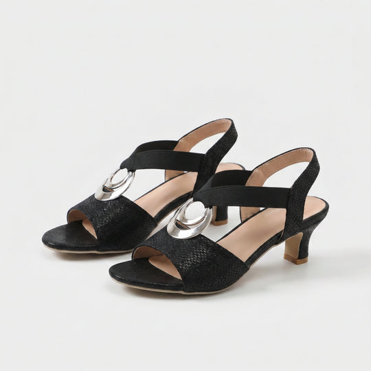 Bianca | Metallic Ring Slingback Evening Sandals