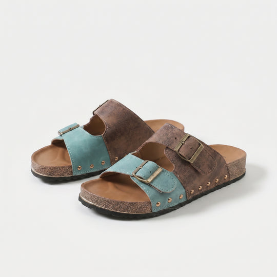 Corinna | Double Buckle Comfort Slide