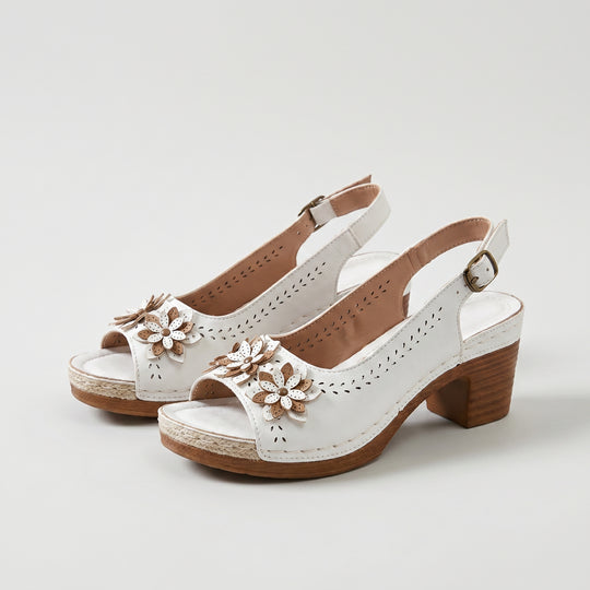 Melina | Applique Block Slingback