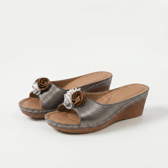 Mirella | Floral Wedge Slide