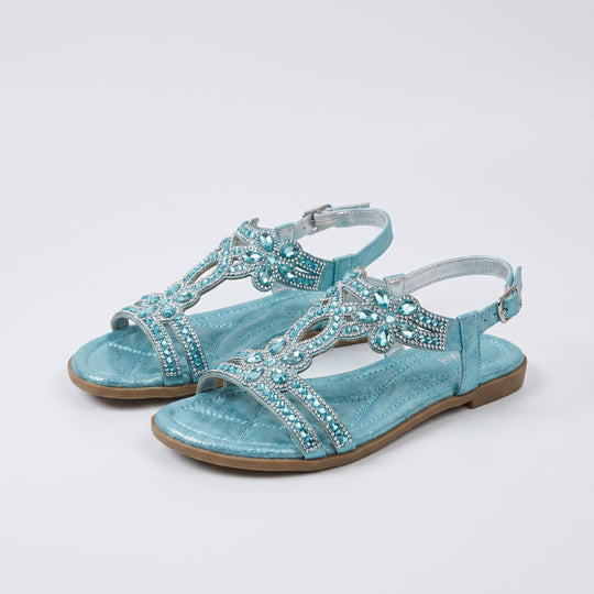 Romilda | Rhinestone Embellished Flat Sandals
