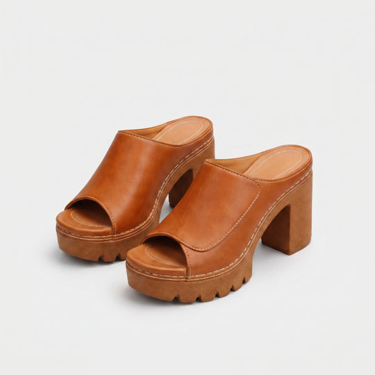 Roselma | Chunky Block Heel Platform Mules
