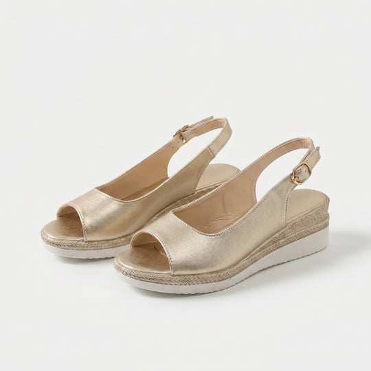 Teodora | Cushioned Peep-Toe Wedge Sandals
