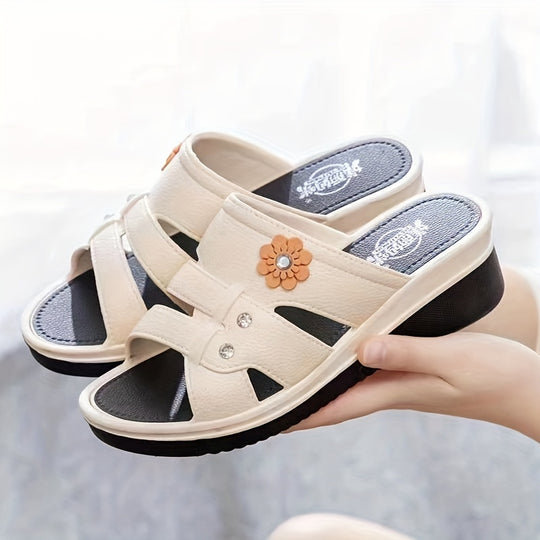 Mila | Floral Wedge Slide