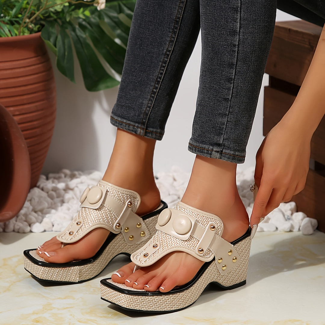 Sara | Woven Platform Wedge