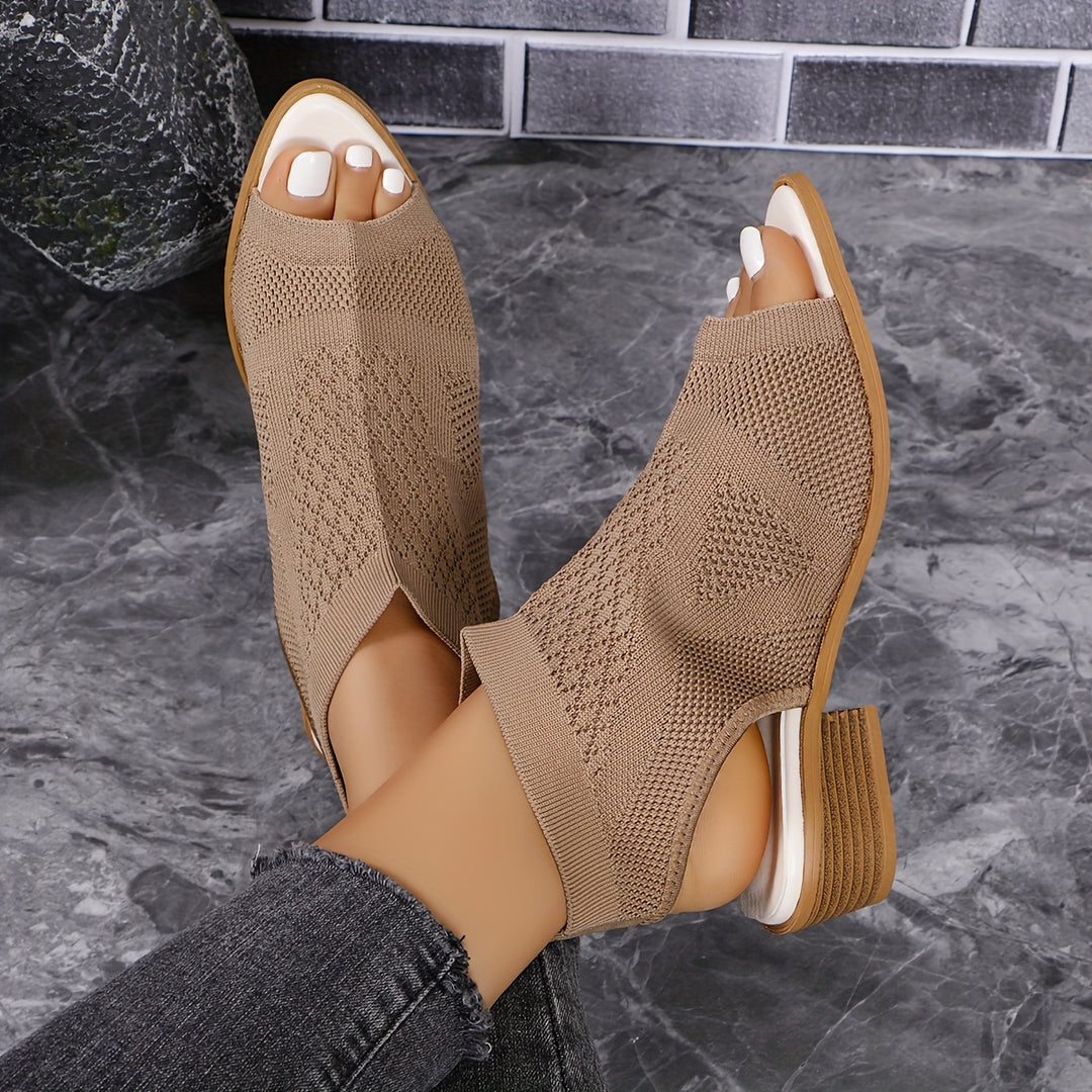 Veronica | Knit Peep Toe
