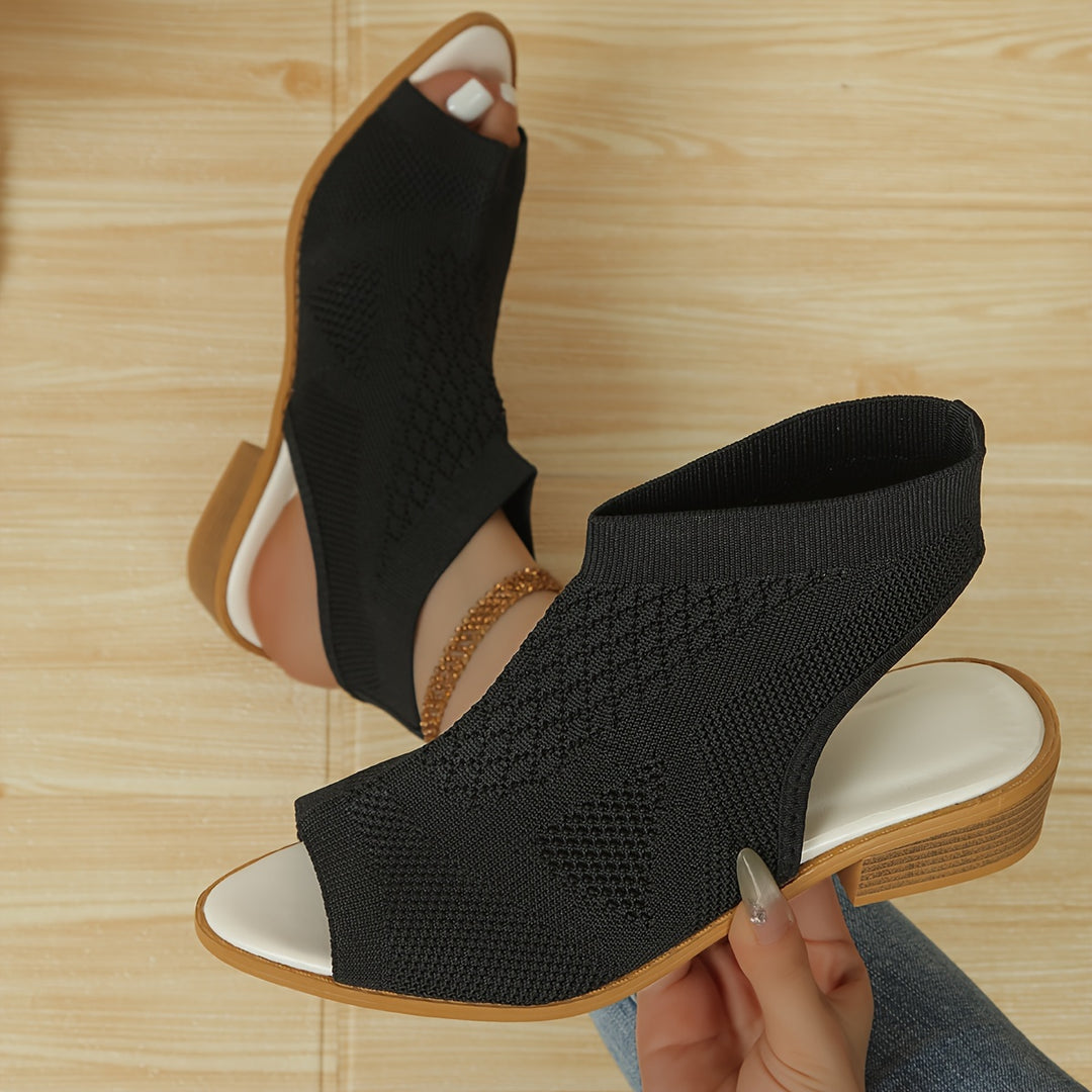 Veronica | Knit Peep Toe