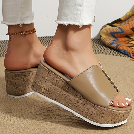 Angela | Textured Platform Slide