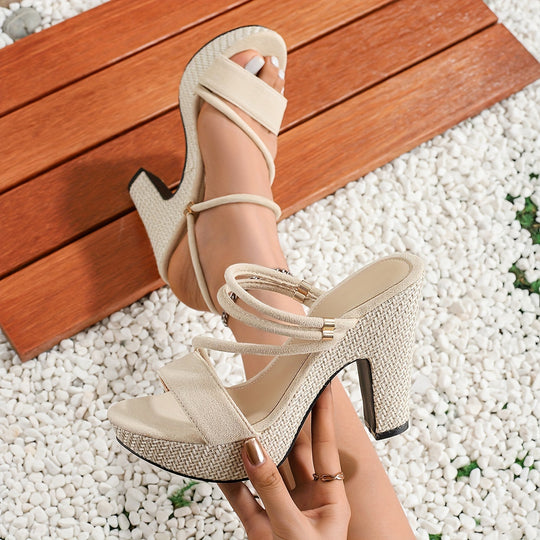 Linetta | Raffia Platform Heel