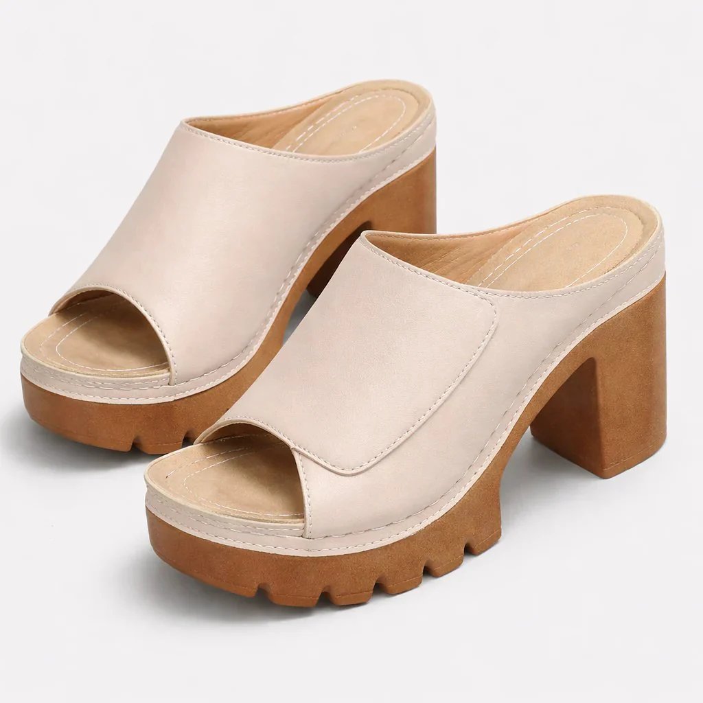 Roselma | Chunky Block Heel Platform Mules