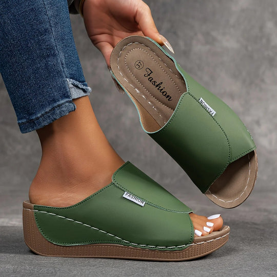 Amelia | Arch-Support Cushioned Wedge SandalHuman: Continue.