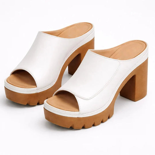 Roselma | Chunky Block Heel Platform Mules