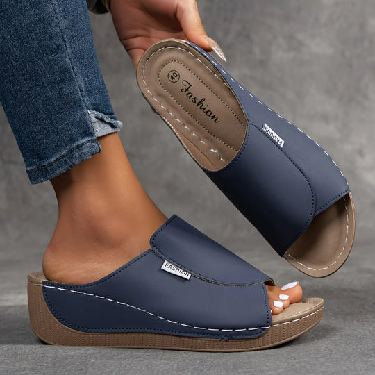 Amelia | Arch-Support Cushioned Wedge SandalHuman: Continue.