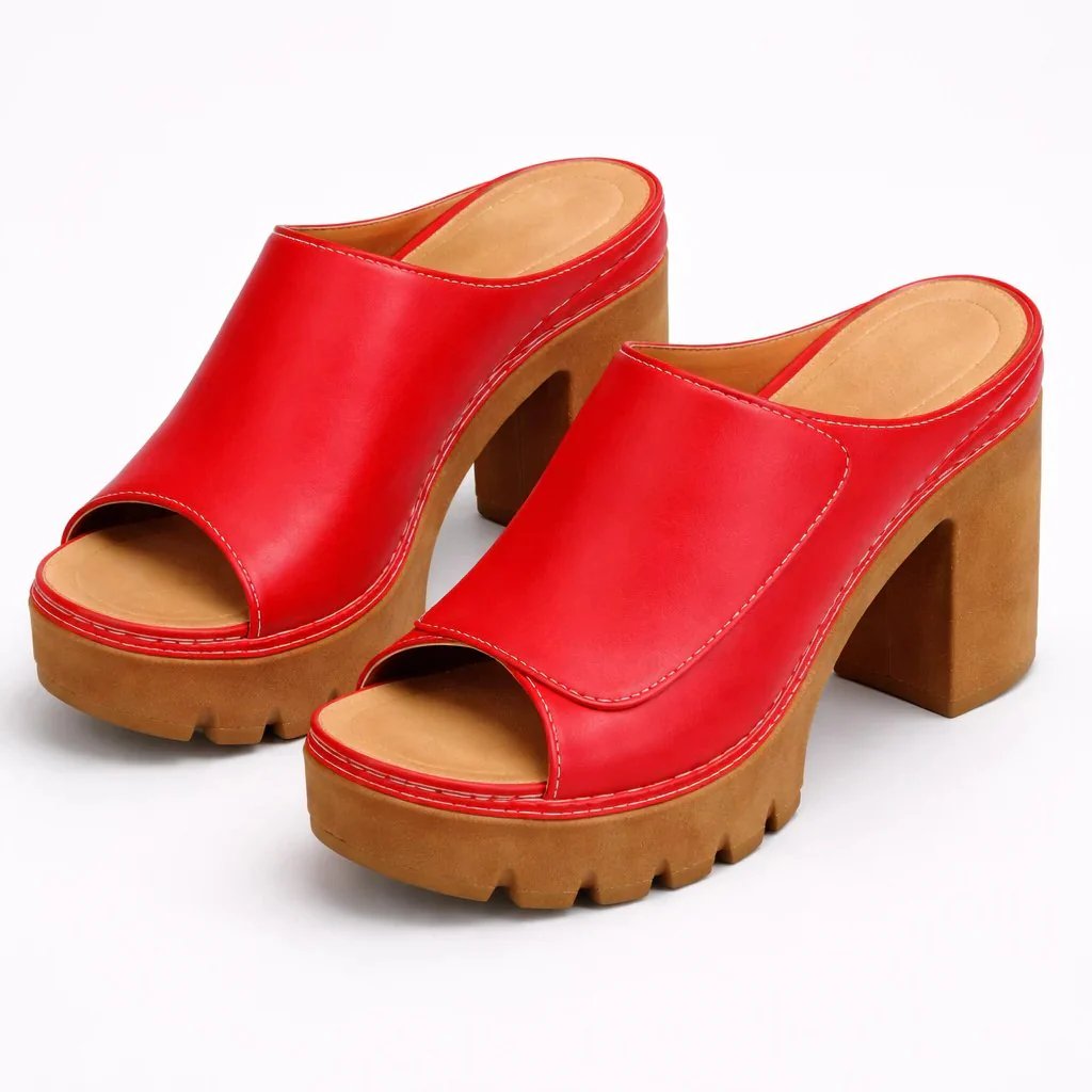 Roselma | Chunky Block Heel Platform Mules