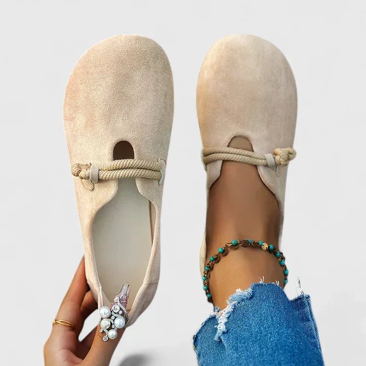 Olivia™ | | Suede Slip-On Flats with Cord Detail