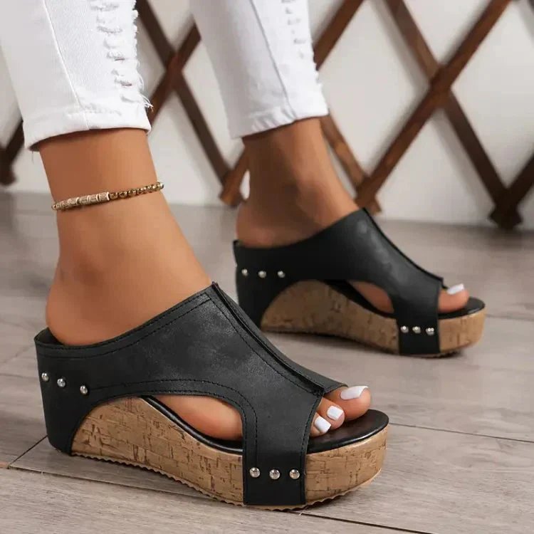 Fabiola | Arch Support Cork Wedge Sandals