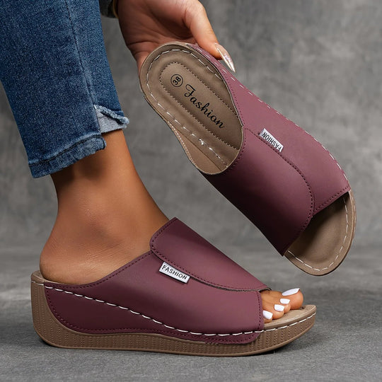 Amelia | Arch-Support Cushioned Wedge SandalHuman: Continue.