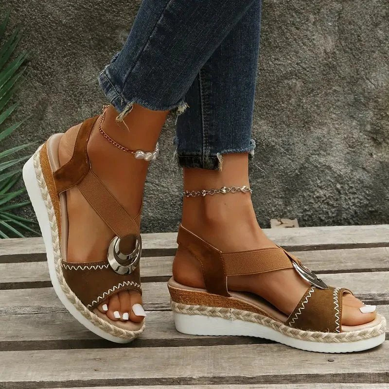 Elvira | Woven Espadrille Wedge Sandals