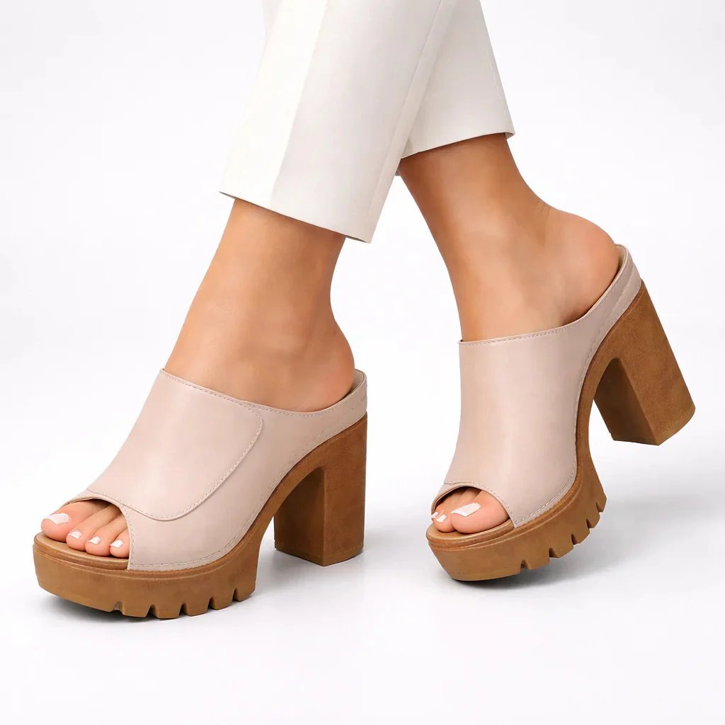 Roselma | Chunky Block Heel Platform Mules