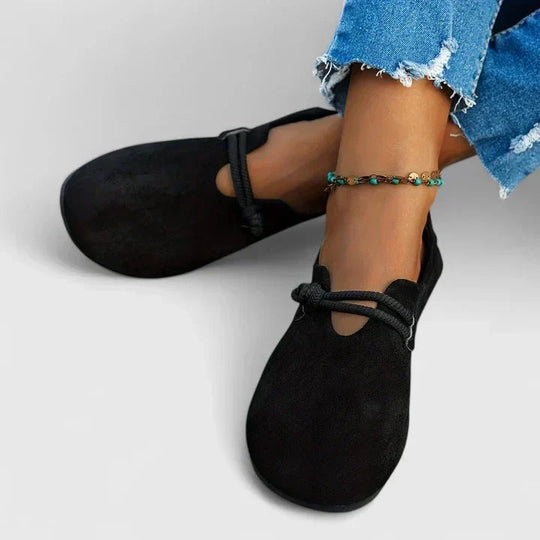 Olivia™ | | Suede Slip-On Flats with Cord Detail