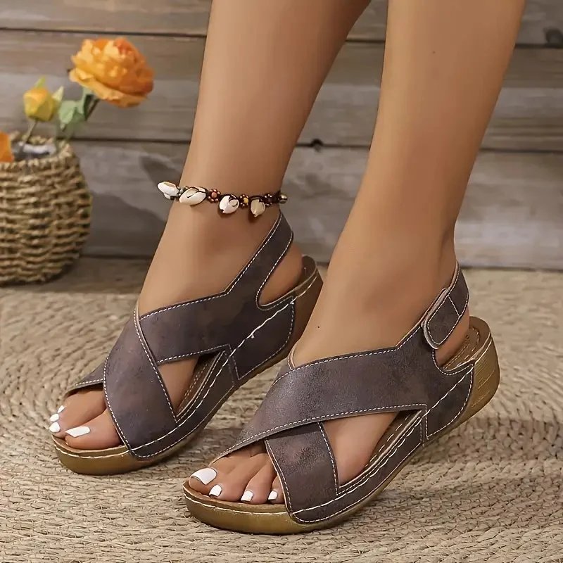 Nerissa | Crossover Wedge Comfort Sandals