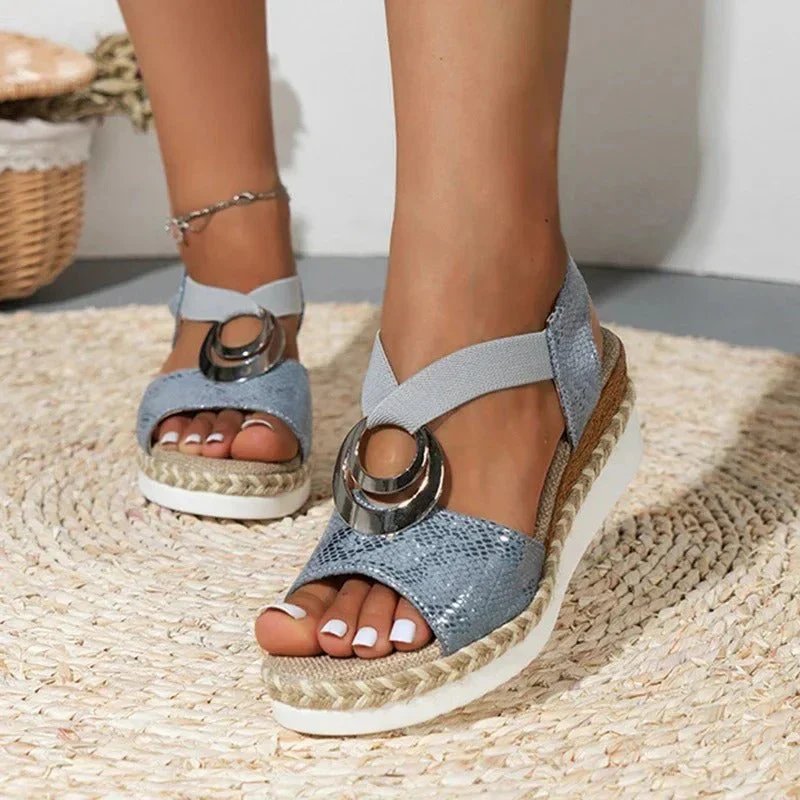 Elvira | Woven Espadrille Wedge Sandals