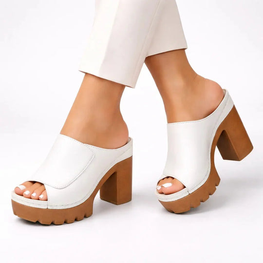Roselma | Chunky Block Heel Platform Mules