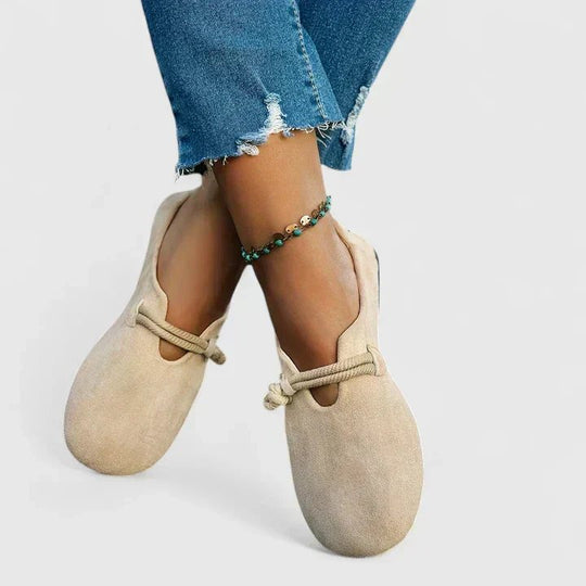 Olivia™ | | Suede Slip-On Flats with Cord Detail