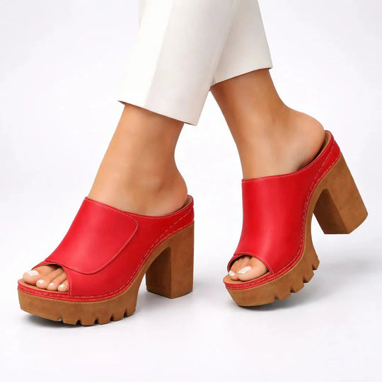 Roselma | Chunky Block Heel Platform Mules
