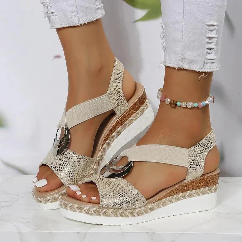 Elvira | Woven Espadrille Wedge Sandals