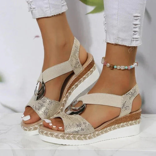 Elvira | Woven Espadrille Wedge Sandals