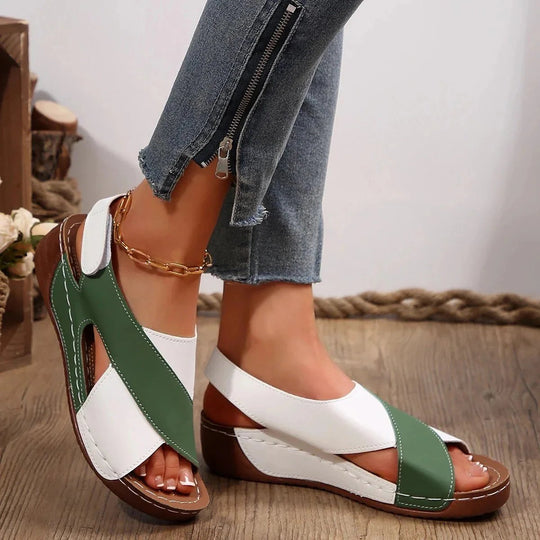 Nerissa | Crossover Wedge Comfort Sandals